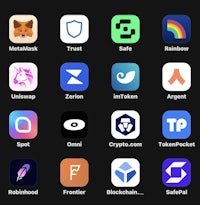 a variety of different apps on a black background